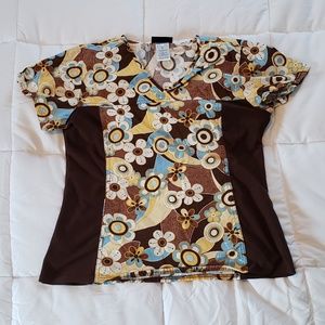 Cherokee Flexible Scrub Top M